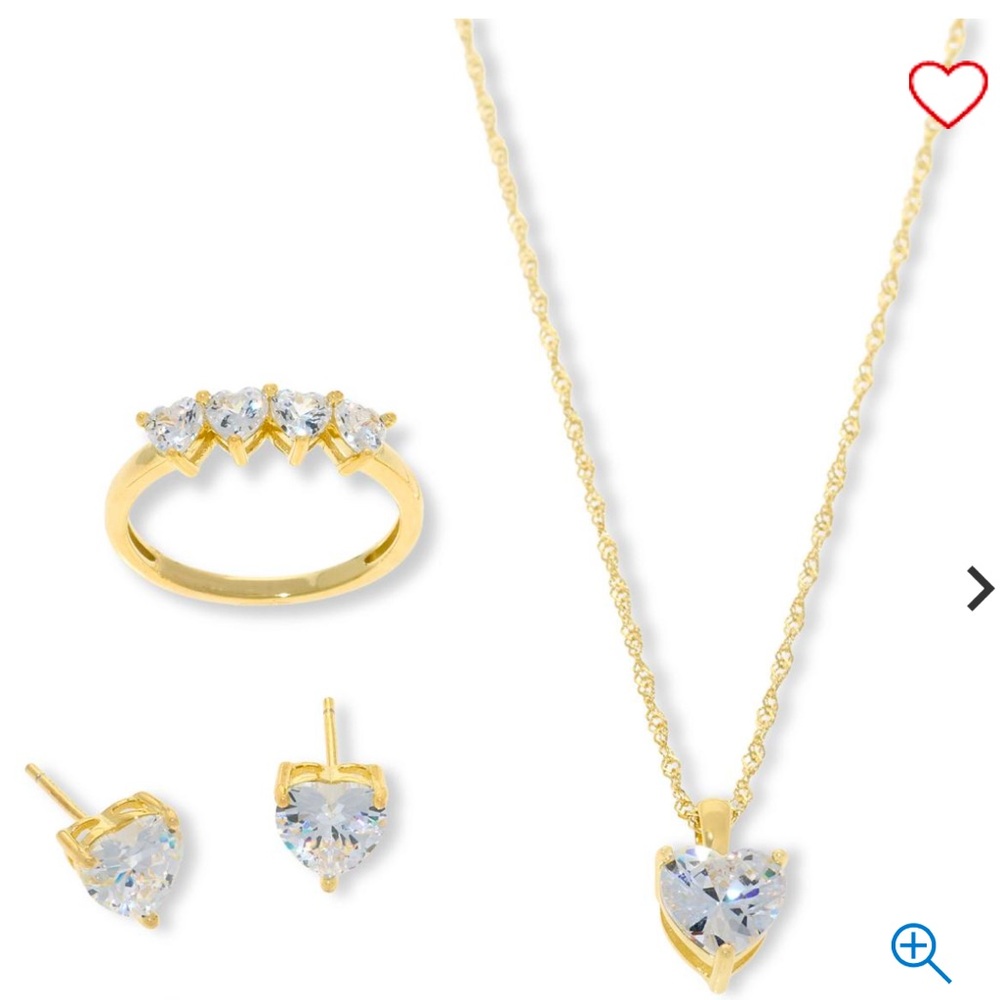 VALENTINES DAY!!! GIFT Radiance by Absolute ring , chain earrings set ring sz 6